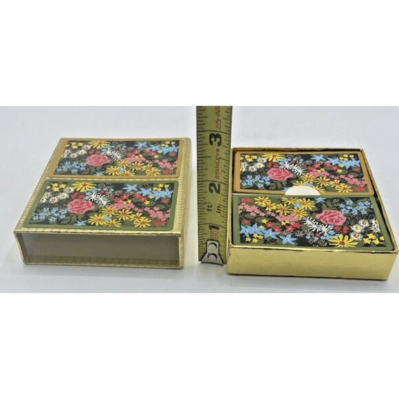Vintage Crown Plastic Coated Playing Cards Double Deck Floral W/ Case Retro USA - Picture 16 of 16